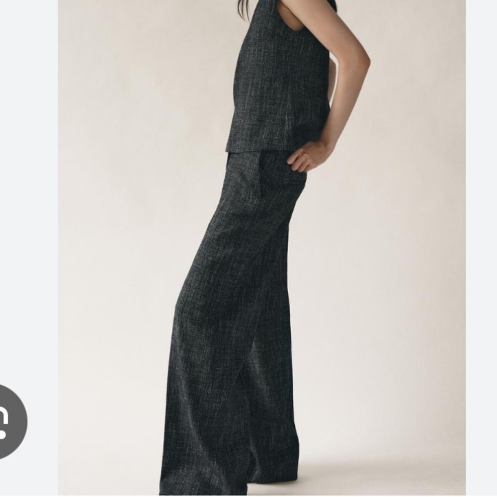Zara Charcoal Wide-Leg Trousers
